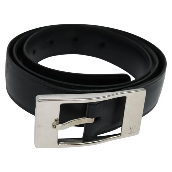 Louis Vuitton Other - LOUIS VUITTON Belt Leather 29.9""""""""-34.3"""""""" Black Silver M9831 LV A...
